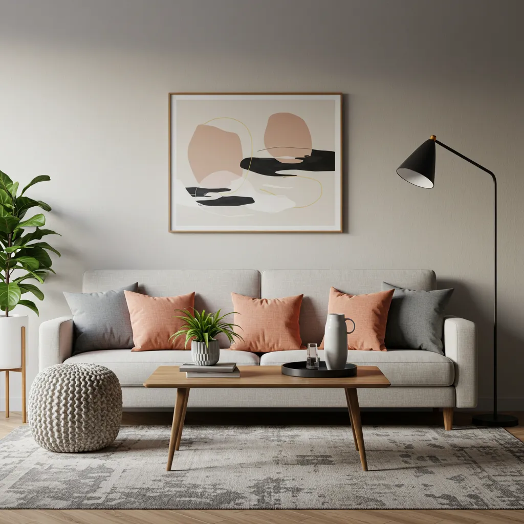 Modern living room decorated with stylish home accessories